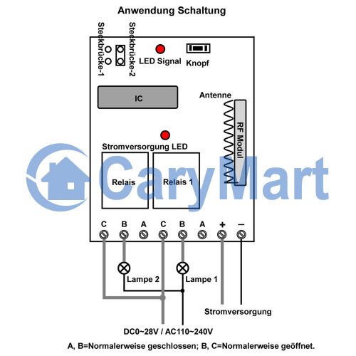 2 Kanal Dc Funkschalter Steuerung Mit Speicherfunktion 433mhz 12v