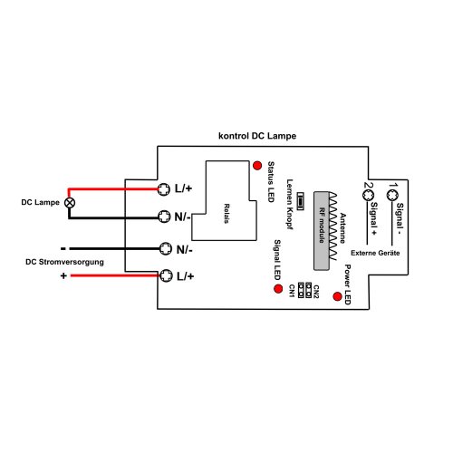 1 Kanal Gleichstrom 12volt Funk-Empfänger 433Mhz Leistung Power Output 30A  Hochleistung fern steuerung funkrelais schalt