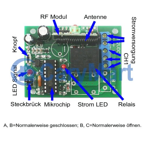 DC 12V Relay 2-Kanal Funk RF Fernbedienung Relais Schalter Sender Empfänger 